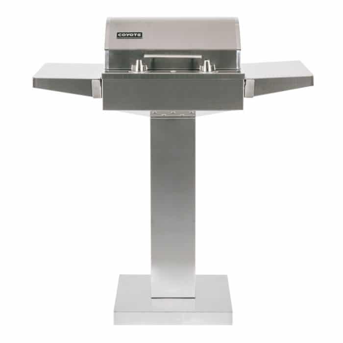 Coyote Electric Grill on Pedestal with Lid Closed