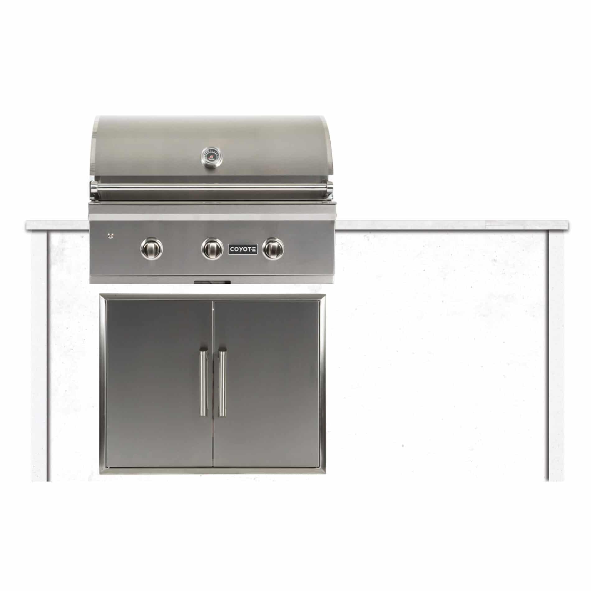 6' Grill Island Modern Concrete White Coyote Outdoor Living