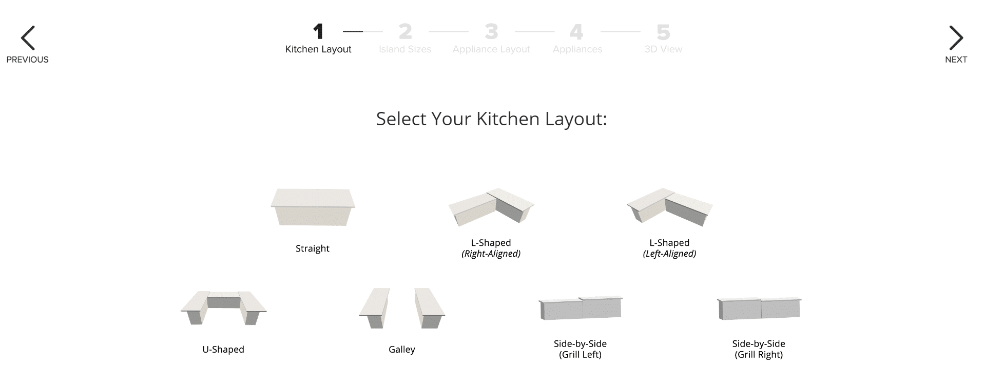 Coyote Outdoor Kitchen Design Tool - Step 1