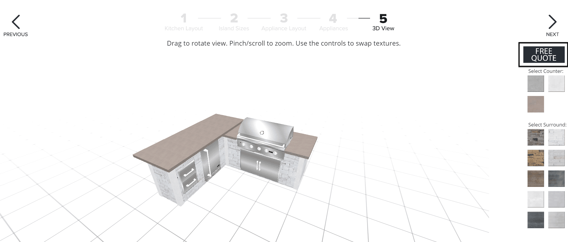 Outdoor Kitchen Floor Plans Free Flooring Ideas   Coyote Outdoor Kitchen Design Tool Step 5 